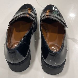 Franco Sarto Black Patent Leather Loafers, Size 9.5